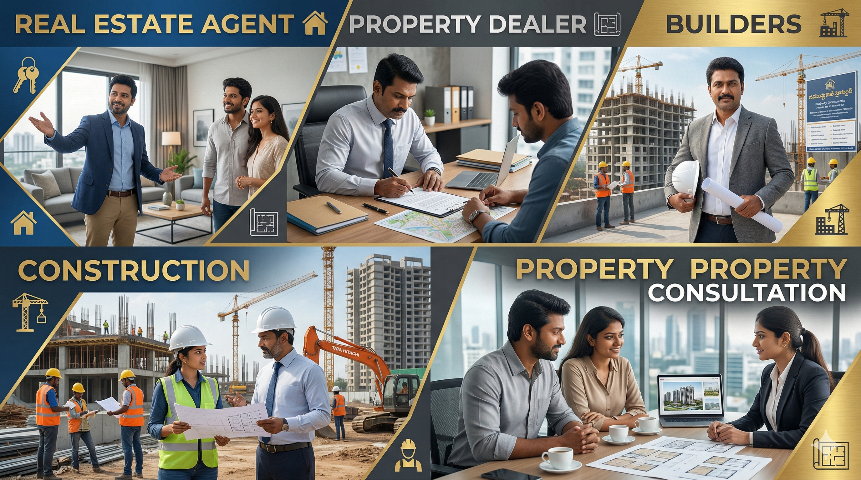 Real estate agents, builders, construction companies